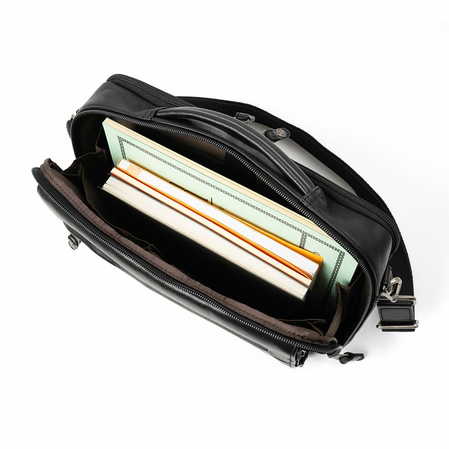 DOUBLES 2WAYクラッチショルダーバッグ 牛革×ポリエステル KWW-1345