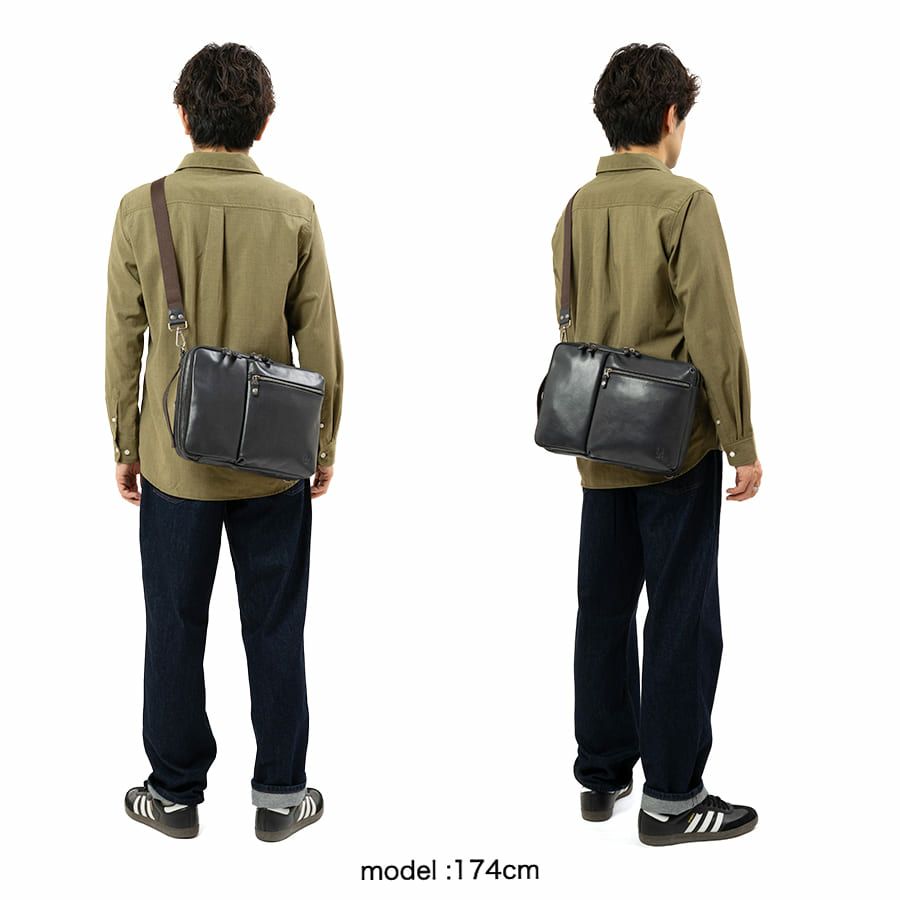 DOUBLES 3WAYリュックサック 牛革×ポリエステル KWW-1346