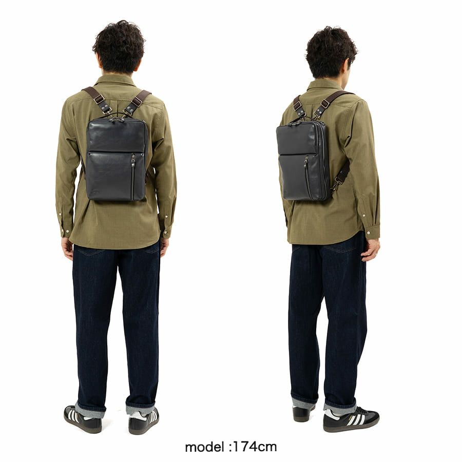 DOUBLES 3WAYリュックサック 牛革×ポリエステル KWW-1346