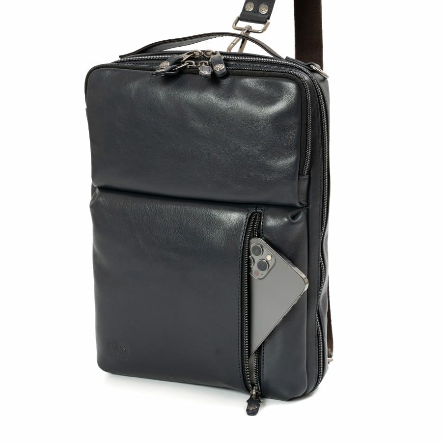 DOUBLES 3WAYリュックサック 牛革×ポリエステル KWW-1346