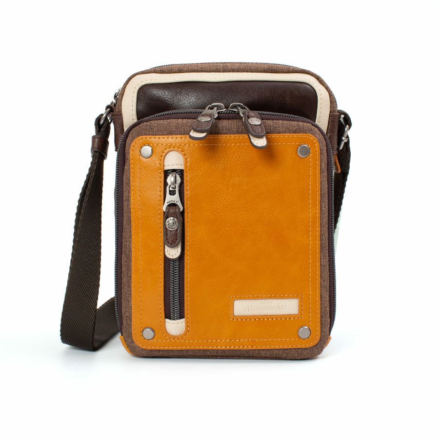 MOUSTACHE 縦型ミニショルダーバッグ シュリンク合皮×マット合皮×杢調ポリ JEX-4331