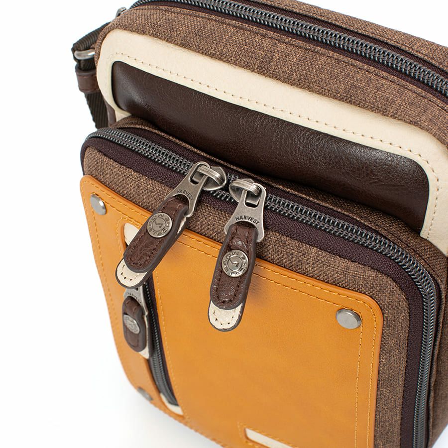 MOUSTACHE 縦型ミニショルダーバッグ シュリンク合皮×マット合皮×杢調ポリ JEX-4331